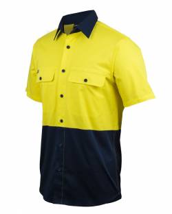 Hi Vis Stretch Work Shirt, Short Sleeved